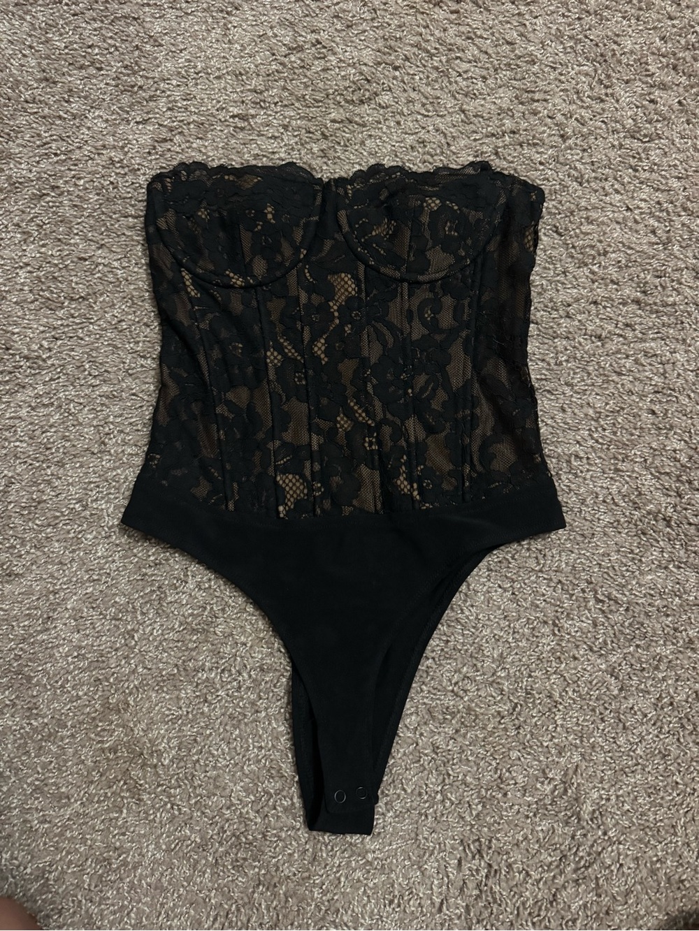 Vici Black Lace Bustier Bodysuit